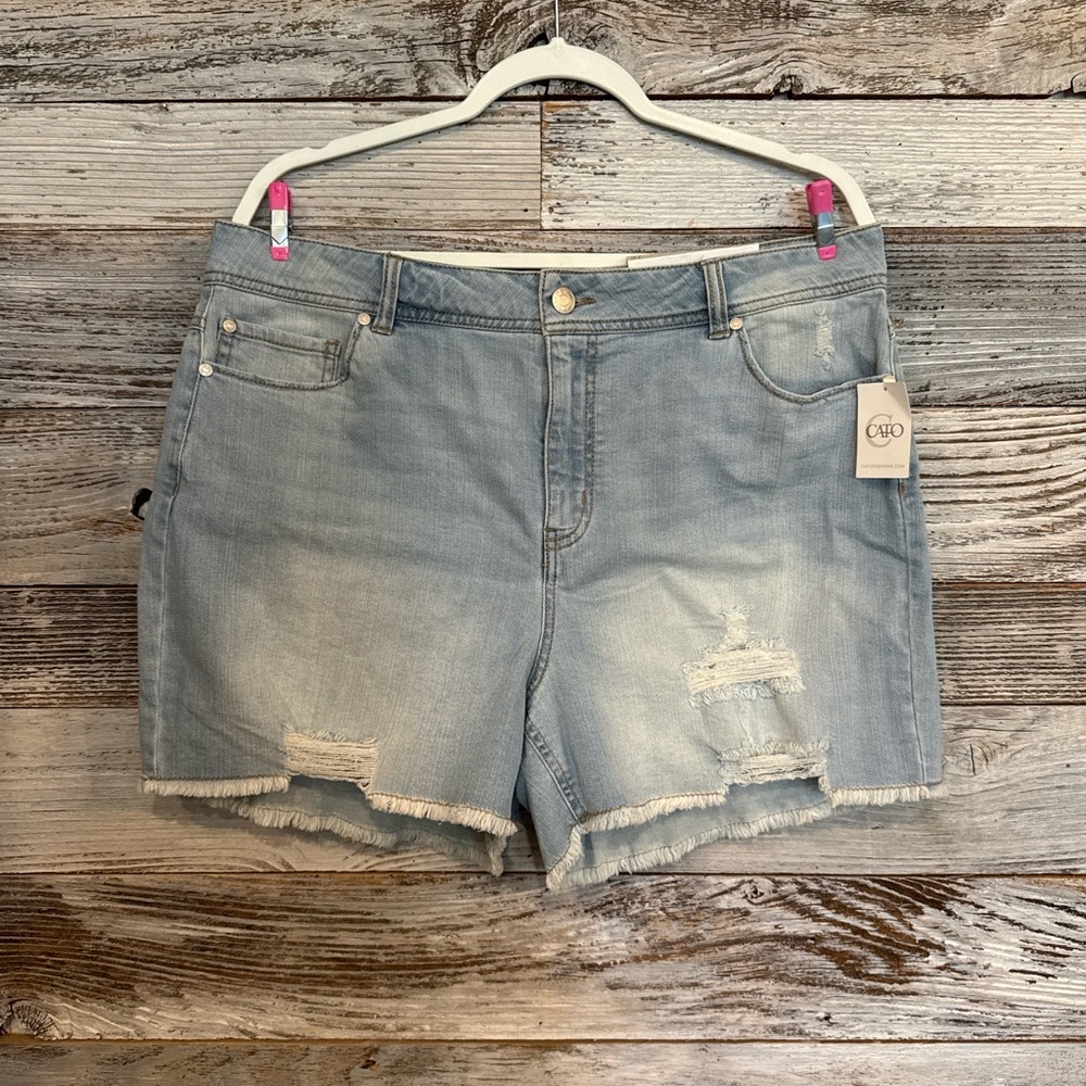 NWT Cato Light Blue Distressed Jean Shorts